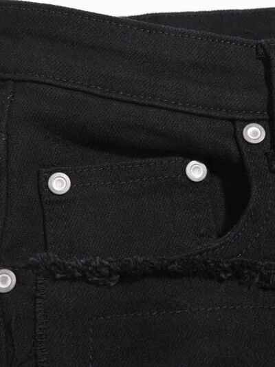Men's Washed Distressed Panelled Jeans - Damned Threads